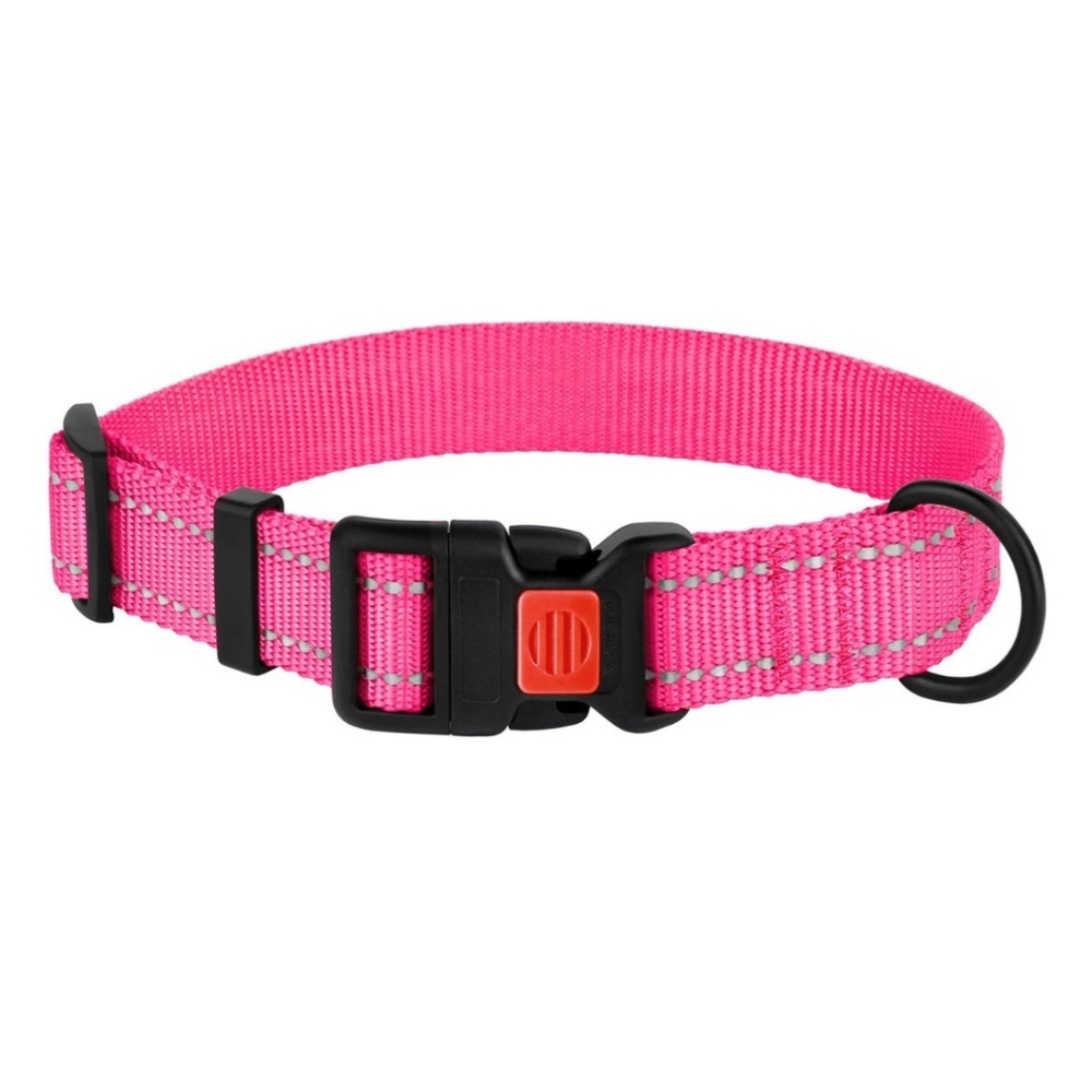 REFLECTIVE DOG COLLAR PINK XLARGE
